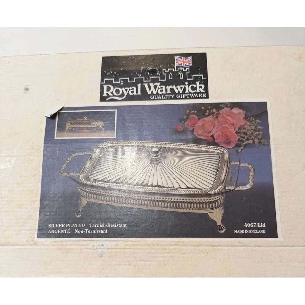 Royal Warwick Silverplated Pyrex Serving Dish
